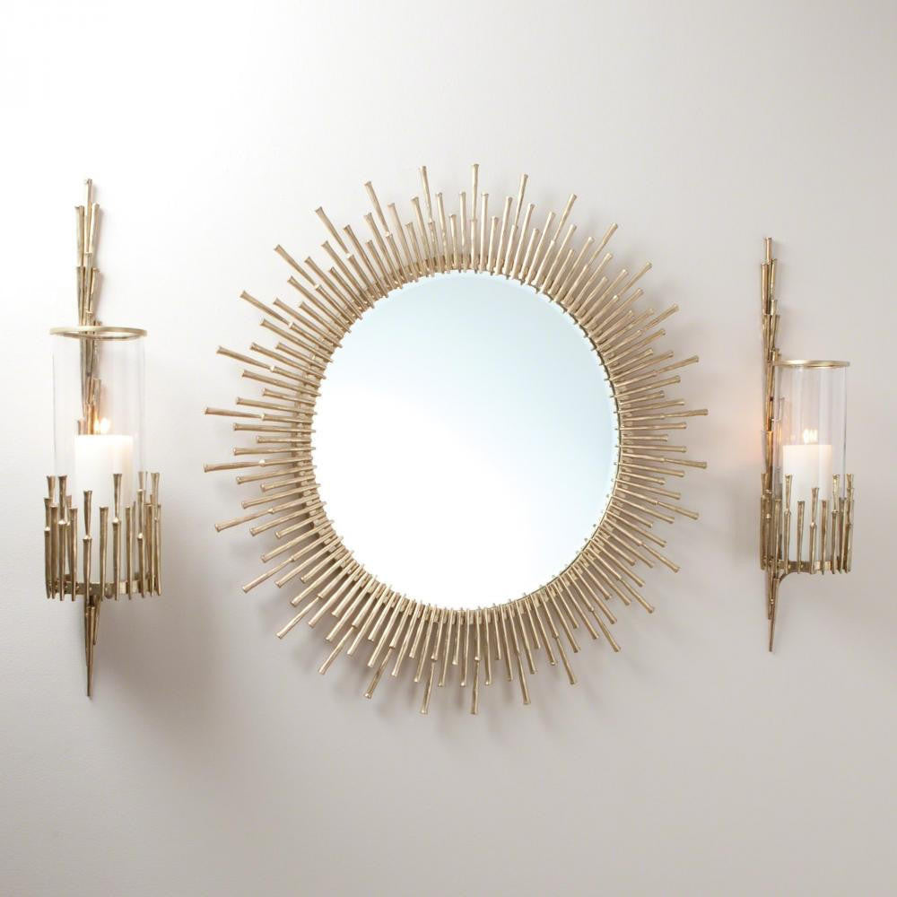 Global Views Spike Antique Brass Mirror