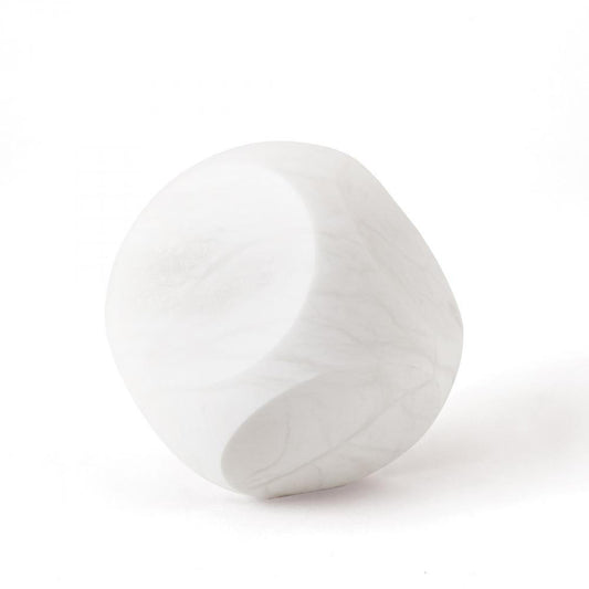 Global Views Square Alabaster White Object