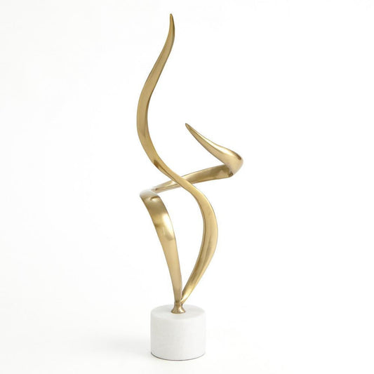 Global Views Swirl Antique Brass Sculpture