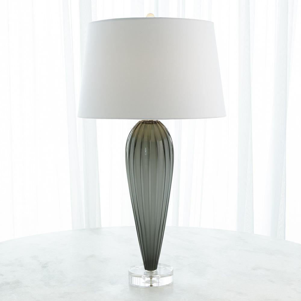 Global Views Teardrop Glass Gray Table Lamp
