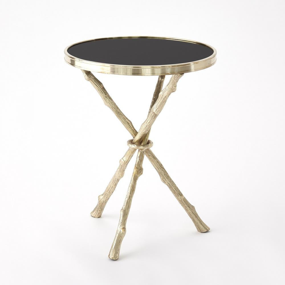 Global Views Twig Brass/Black Granite Table
