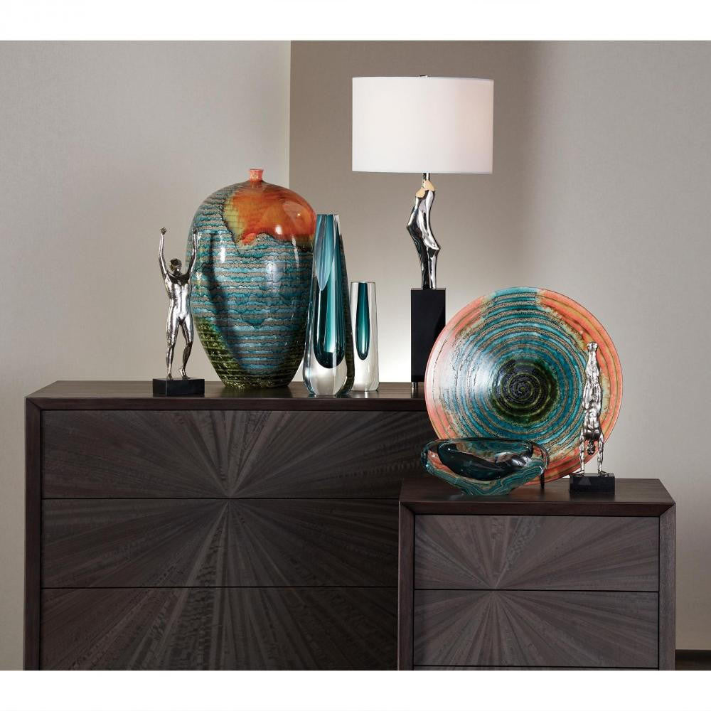 Global Views Watercolor Ringed Vessel