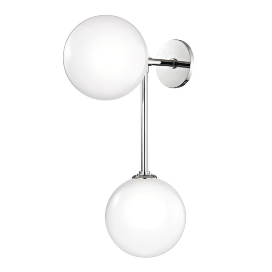 Mitzi by Hudson Valley Lighting Ashleigh Wall Sconce Nickel, Polished Nickel