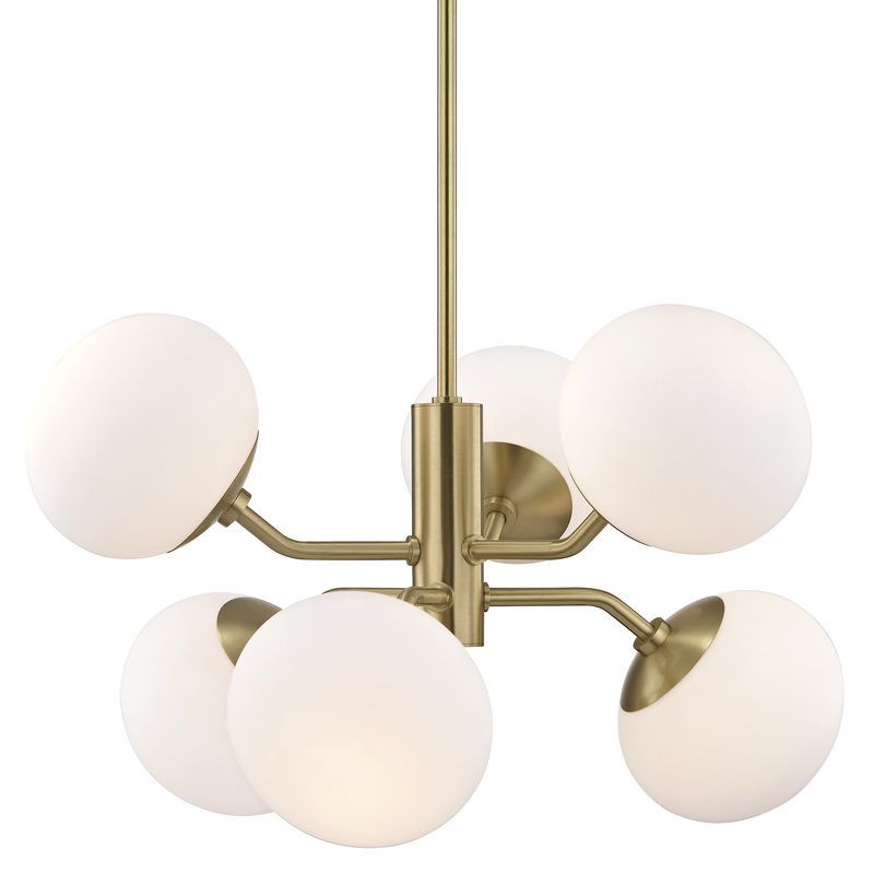 6 LIGHT CHANDELIER, Mitzi by Hudson Valley Lighting H134806-AGB 608QAV9 ...