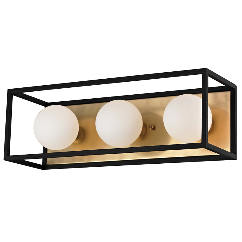 Mitzi by Hudson Valley Lighting Aira Bath Bracket Aged Brass, Black