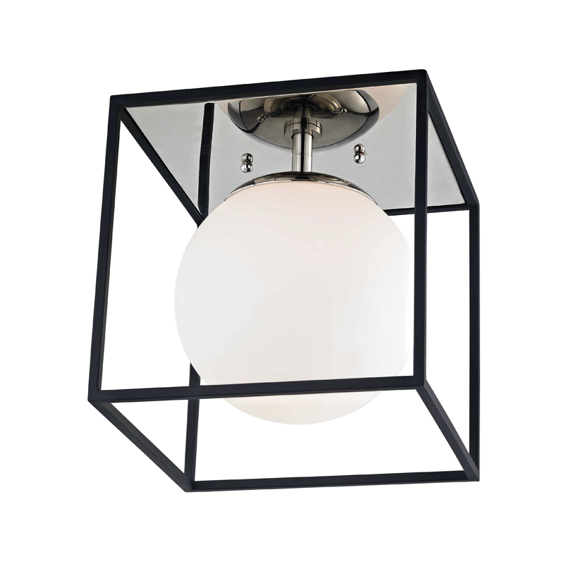 Mitzi by Hudson Valley Lighting Aira Flush Mount Polished Nickel, Black