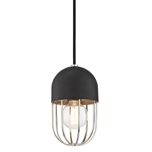 Mitzi by Hudson Valley Lighting Haley Pendant Polished Nickel, Black