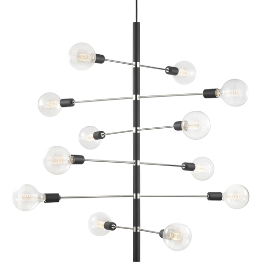 Mitzi by Hudson Valley Lighting Astrid Chandelier Polished Nickel, Black
