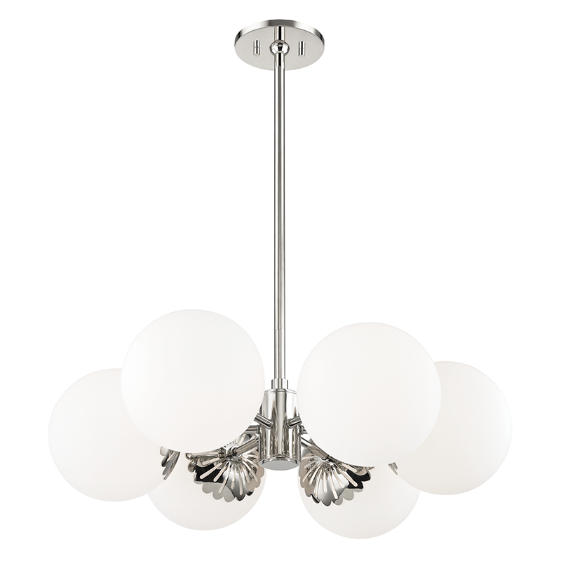 Mitzi by Hudson Valley Lighting Paige Chandelier Nickel, Polished Nickel