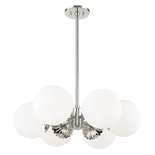 Mitzi by Hudson Valley Lighting Paige Chandelier Nickel, Polished Nickel