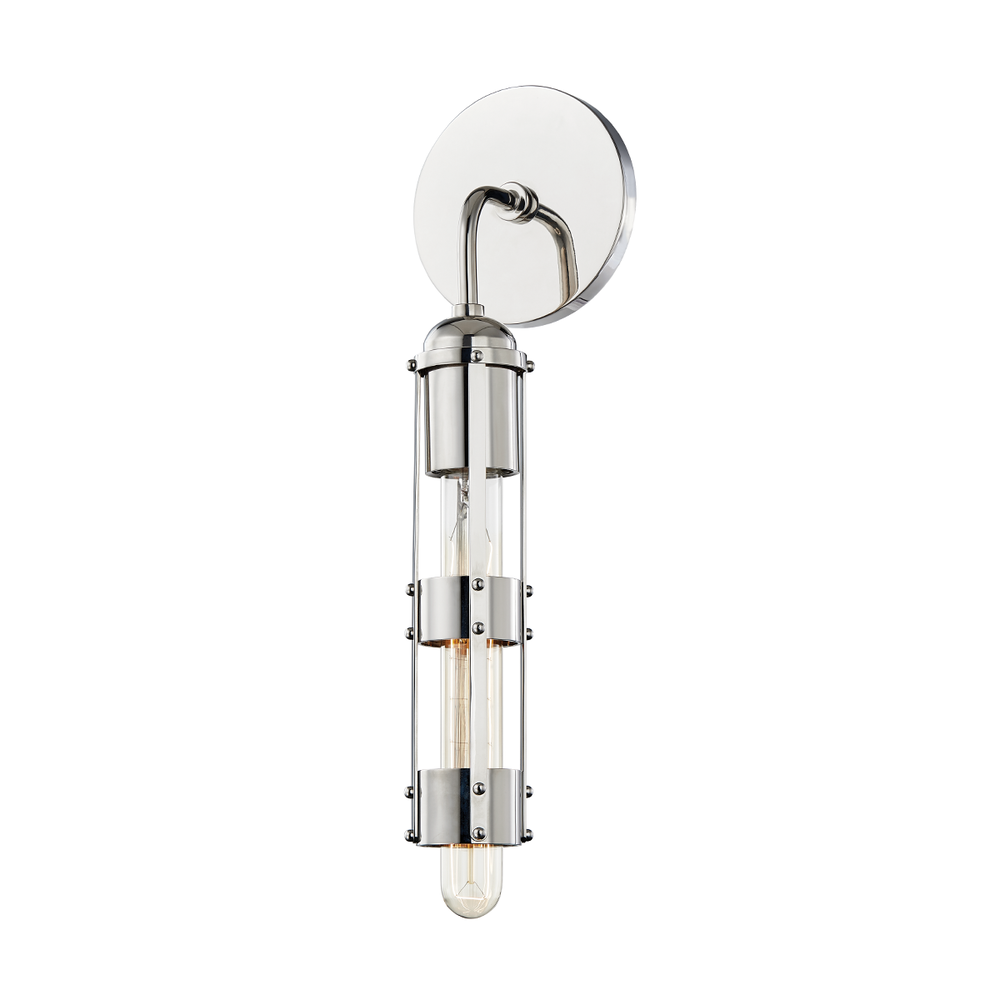 Mitzi by Hudson Valley Lighting Violet Wall Sconce Nickel, Polished Nickel