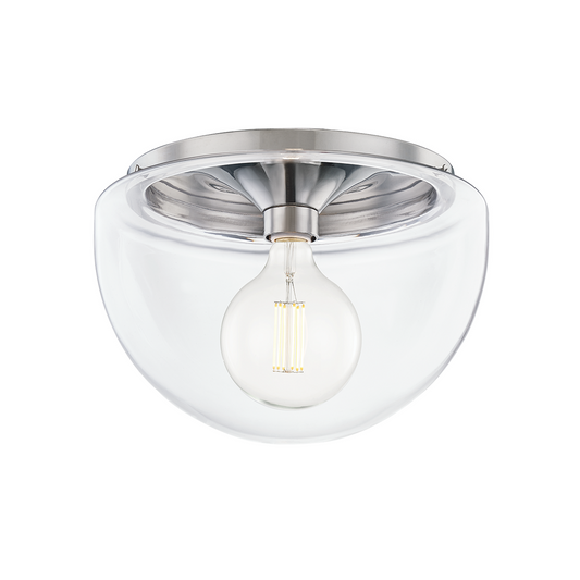 Mitzi by Hudson Valley Lighting Grace Large Flush Mount Nickel, Polished Nickel