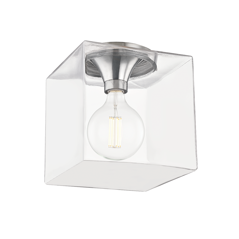 Mitzi by Hudson Valley Lighting Grace Flush Mount Nickel, Polished Nickel