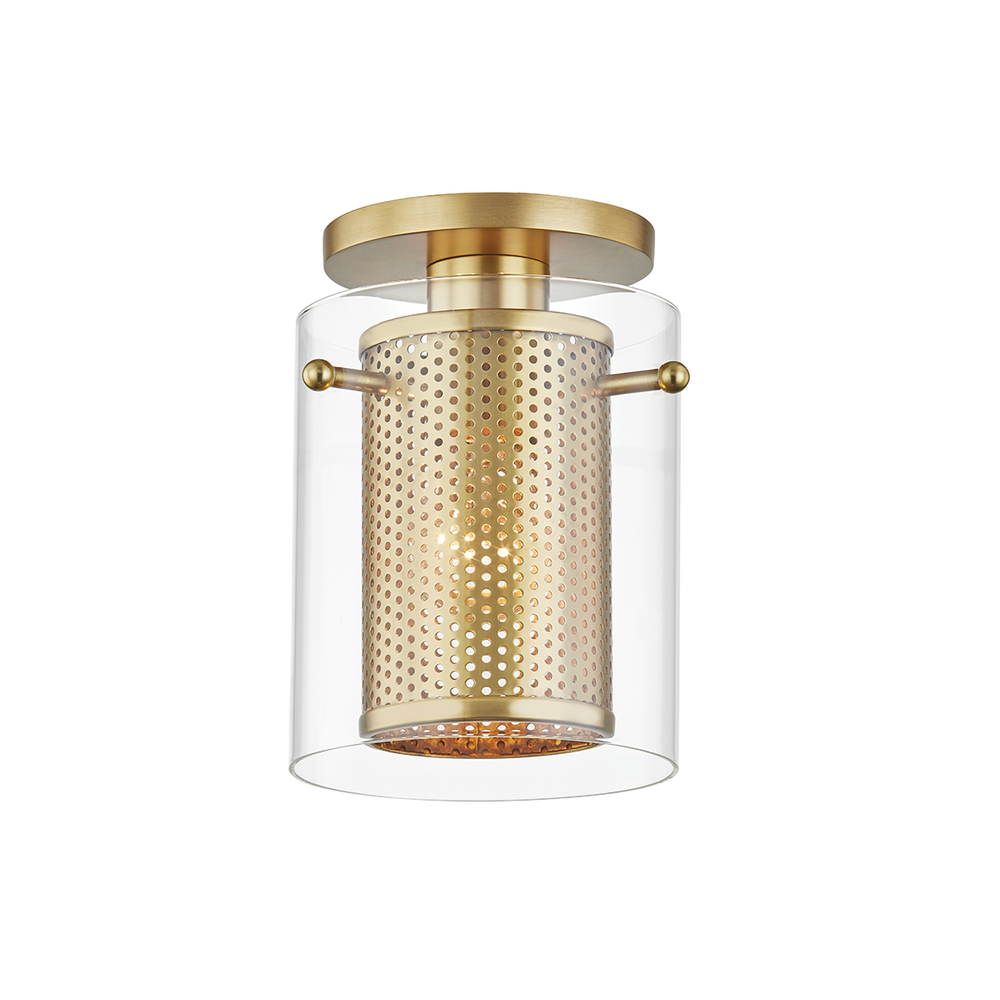 Mitzi by Hudson Valley Lighting Elanor Flush Mount Brass, Antique Brass, Aged Brass