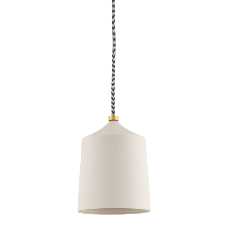 Mitzi by Hudson Valley Lighting Megan Pendant Antique Brass, Aged Brass, Matte White