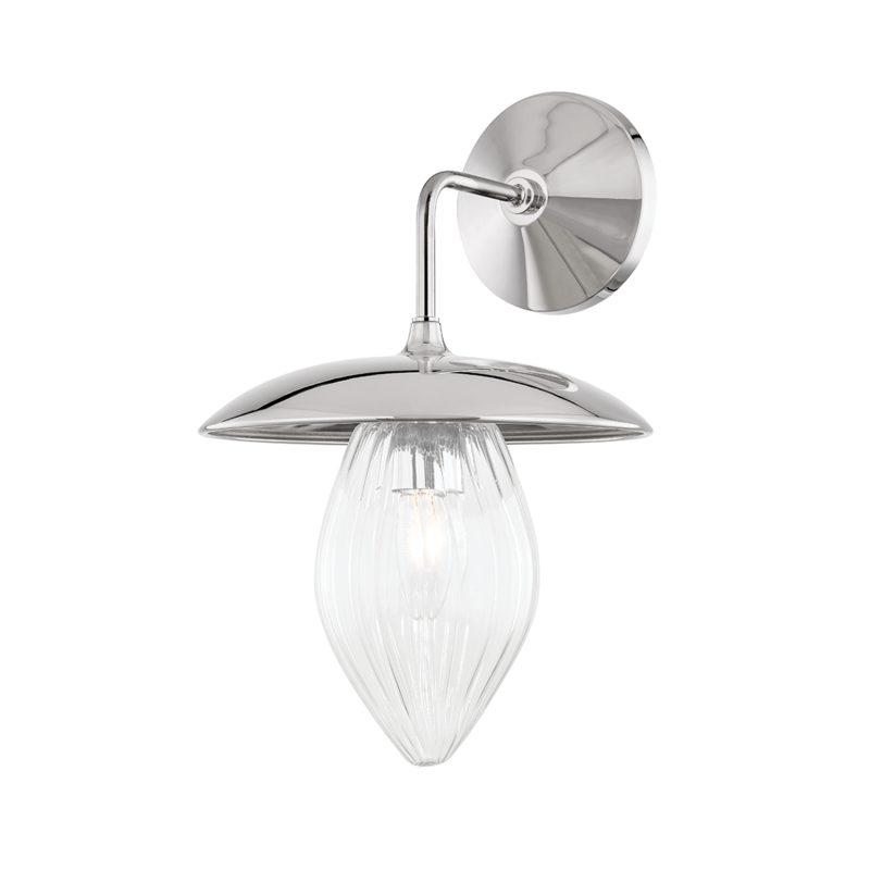 Mitzi by Hudson Valley Lighting Lana Wall Sconce Nickel, Polished Nickel