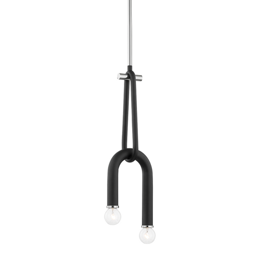 Mitzi by Hudson Valley Lighting Whit Pendant Polished Nickel, Black