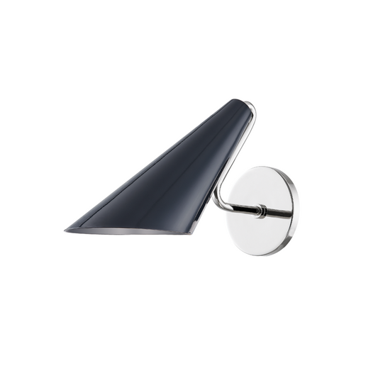 Mitzi by Hudson Valley Lighting Talia Wall Sconce Nickel, Polished Nickel, Midnight Blue