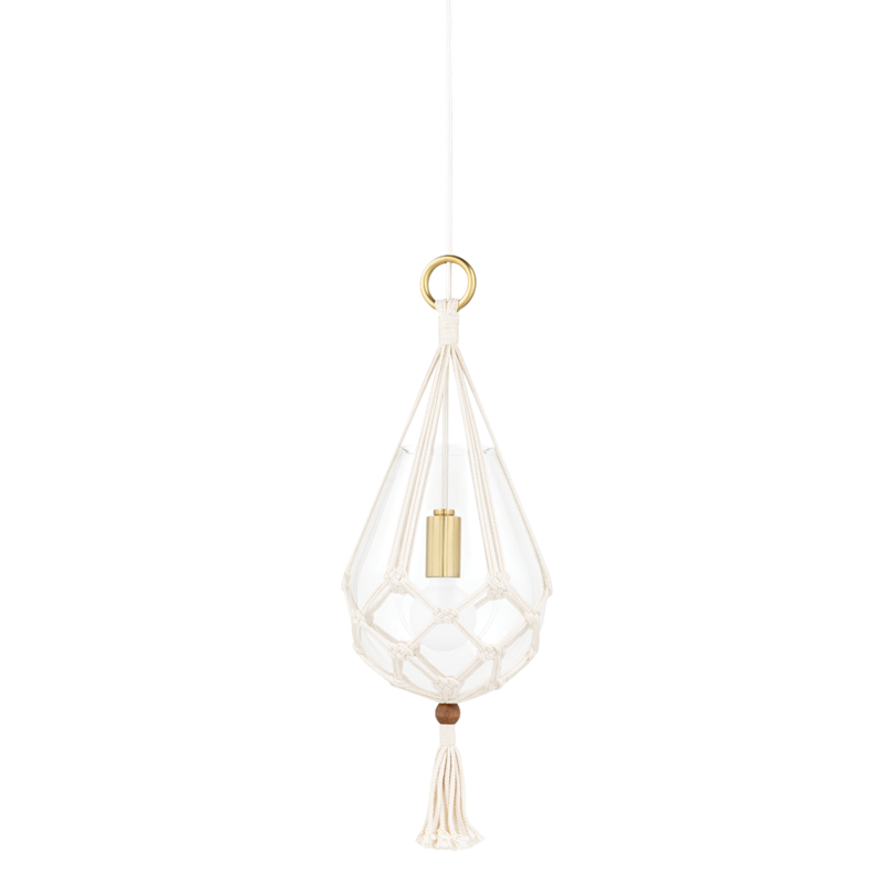Mitzi by Hudson Valley Lighting Tessa Small Pendant Brass, Antique Brass, Aged Brass