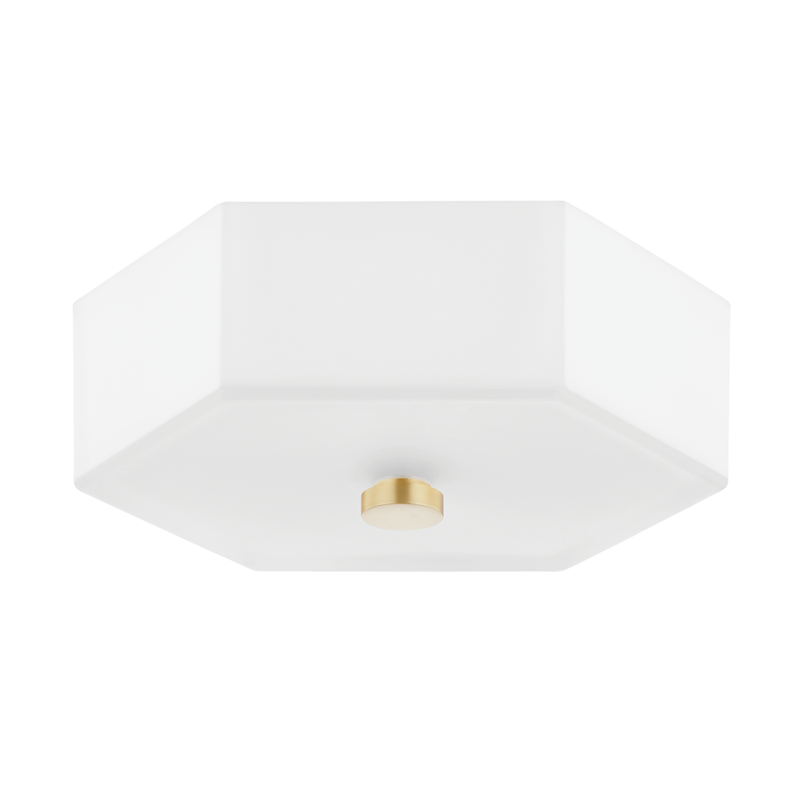 Mitzi by Hudson Valley Lighting Lizzie Flush Mount Antique Brass, Aged Brass, Polished Nickel