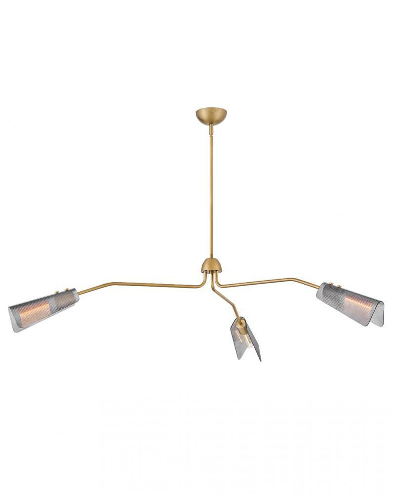 Hinkley Altman Extra Large Low Profile Chandelier Lacquered Brass