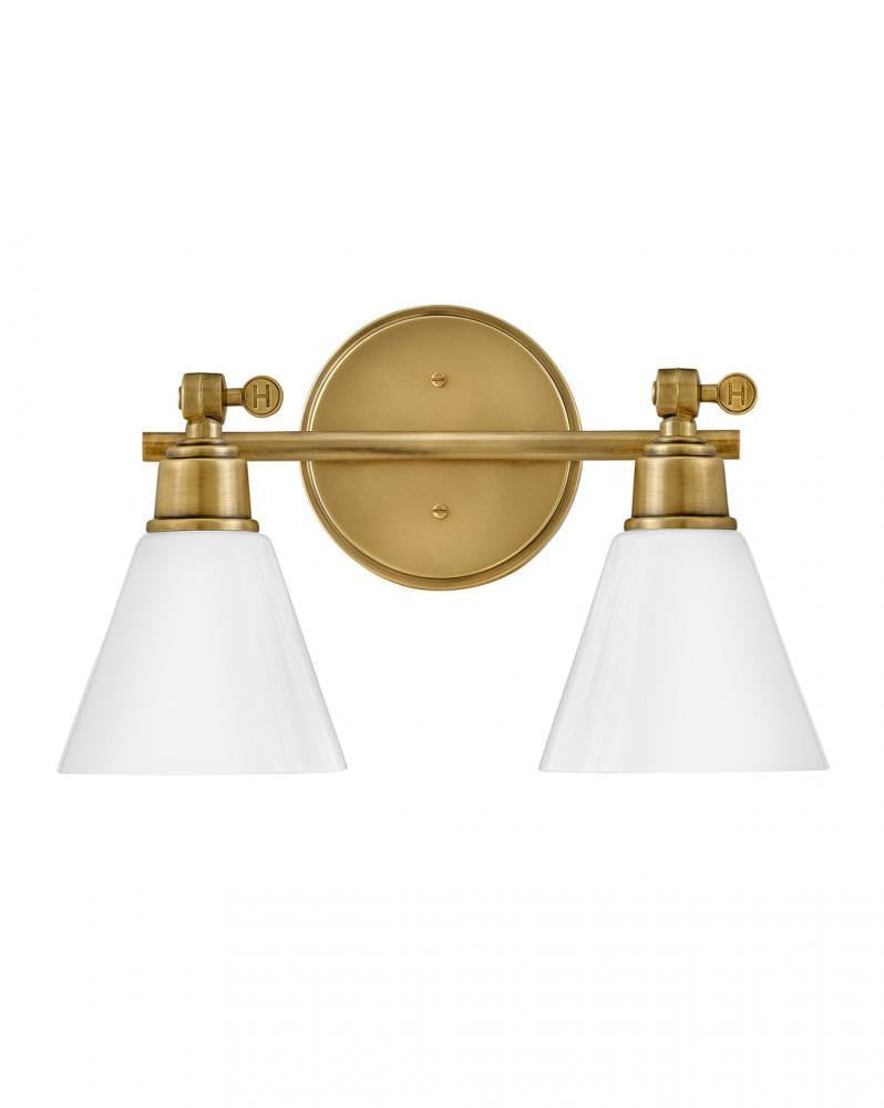 Hinkley Arti Bath Vanity Light Brass, Steel, Heritage Brass