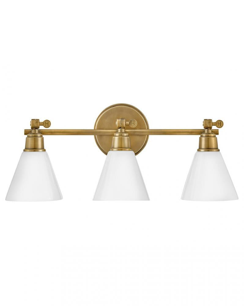 Hinkley Arti Bath Vanity Light Brass, Steel, Heritage Brass