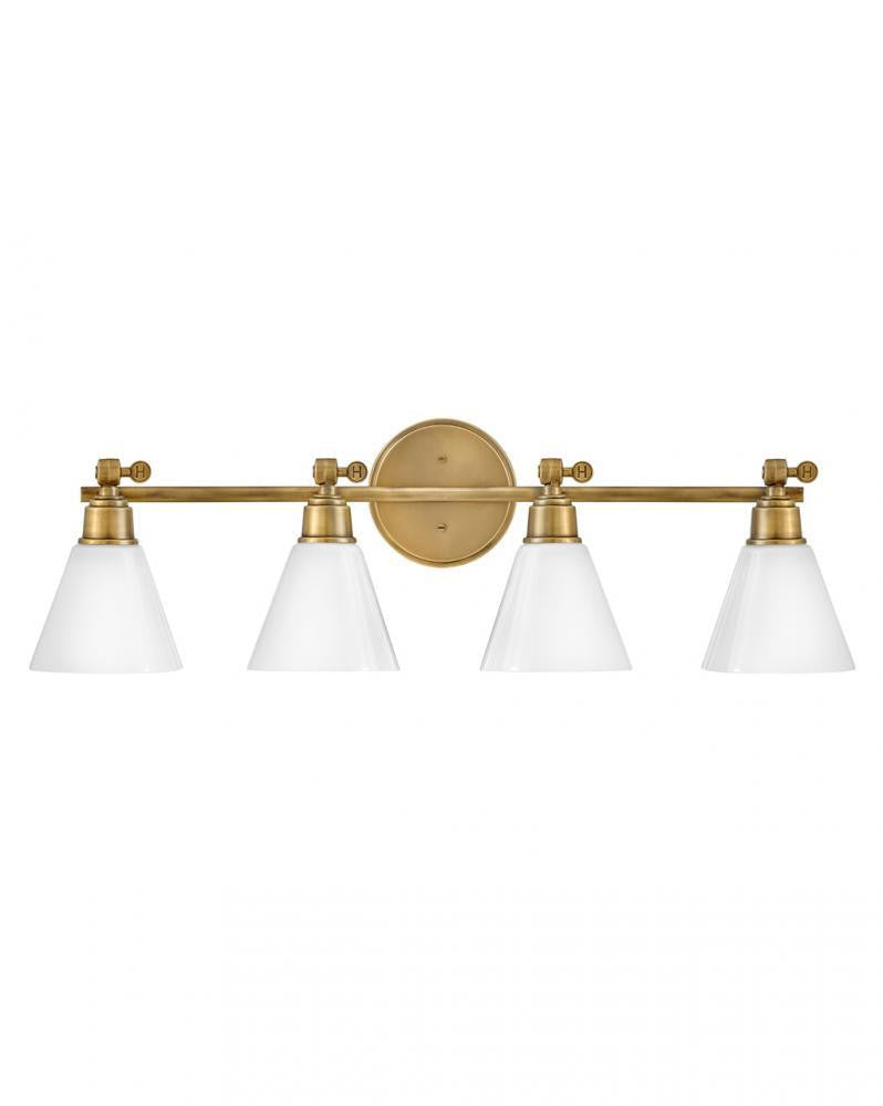 Hinkley Arti Bath Vanity Light Brass, Steel, Heritage Brass