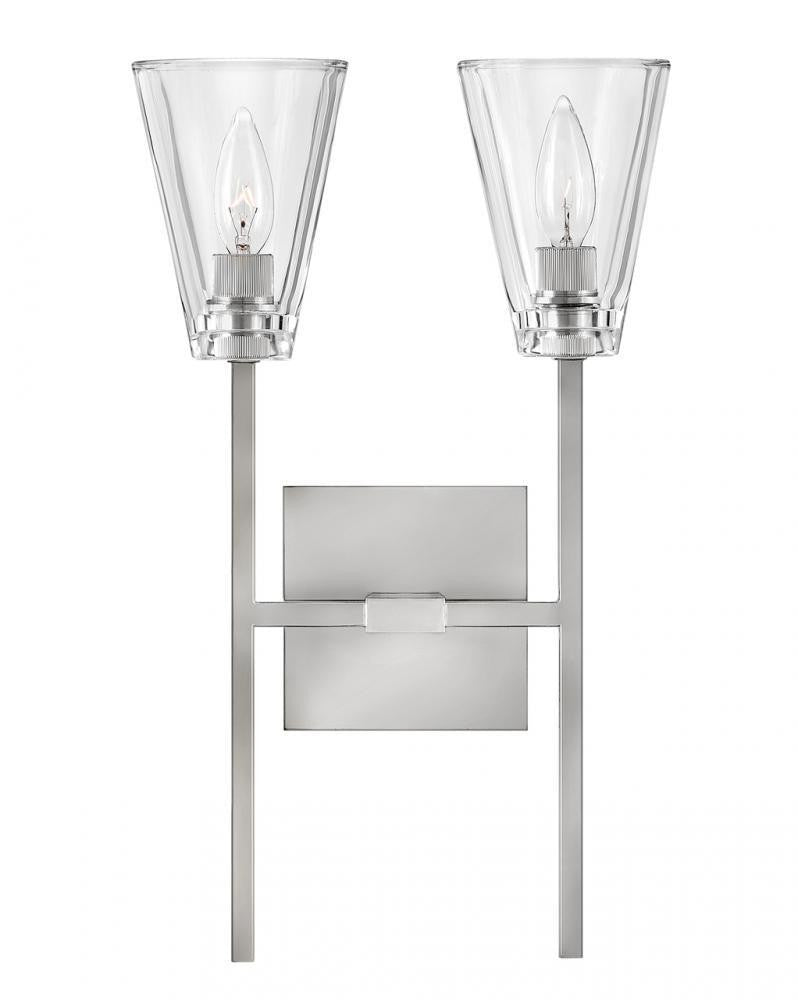 Hinkley Auden Bath Vanity Light Nickel, Steel, Polished Nickel