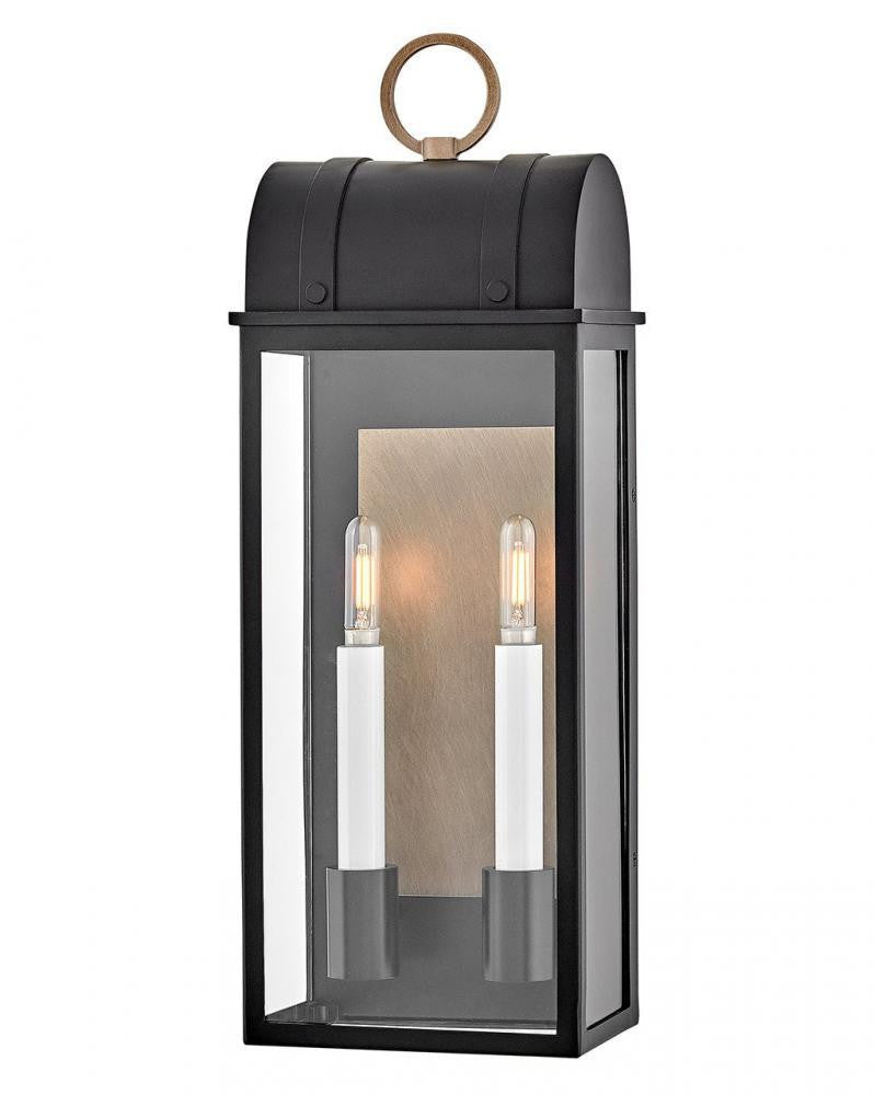 Hinkley Campbell Medium Wall Mount Lantern Black, Burnished Bronze