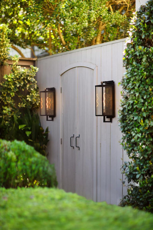 Hinkley Catalina Large Wall Mount Lantern Black 7.5"W x 24.0"H x 9.0"L