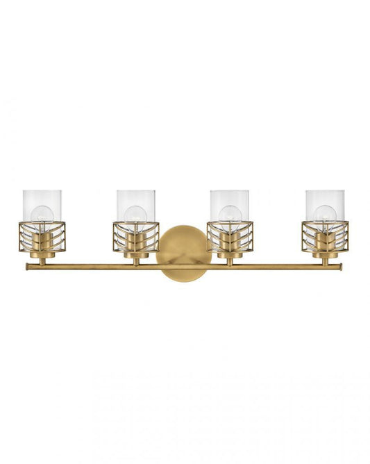 Hinkley Della Bath Vanity Light Steel, Lacquered Brass