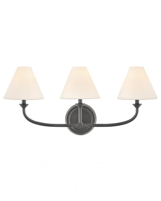 Hinkley Greta Medium Three Light Vanity Blackened Brass
