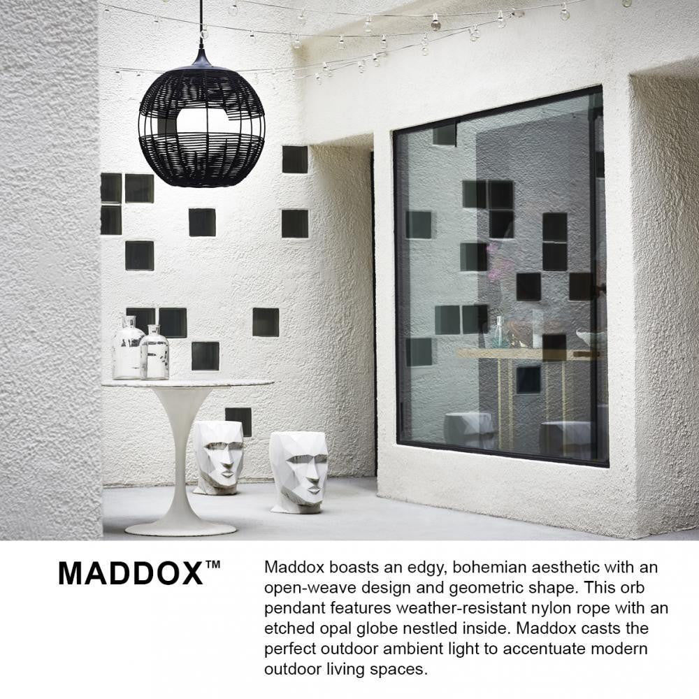 Hinkley Maddox Medium Globe Pendant Black 14"W x 15.5"H Black Shade
