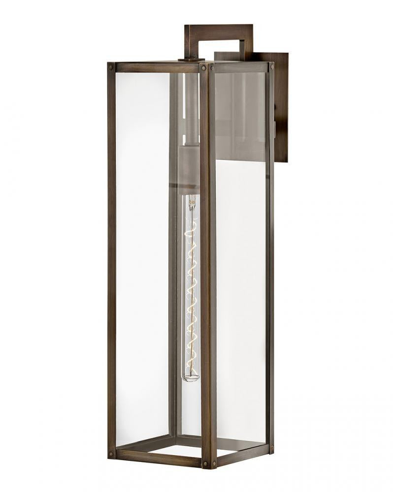 Hinkley Max Outdoor Wall Lantern, LED, Dark Bronze, Light Bronze, 25"H (2595BU-LL 9Q8JX)