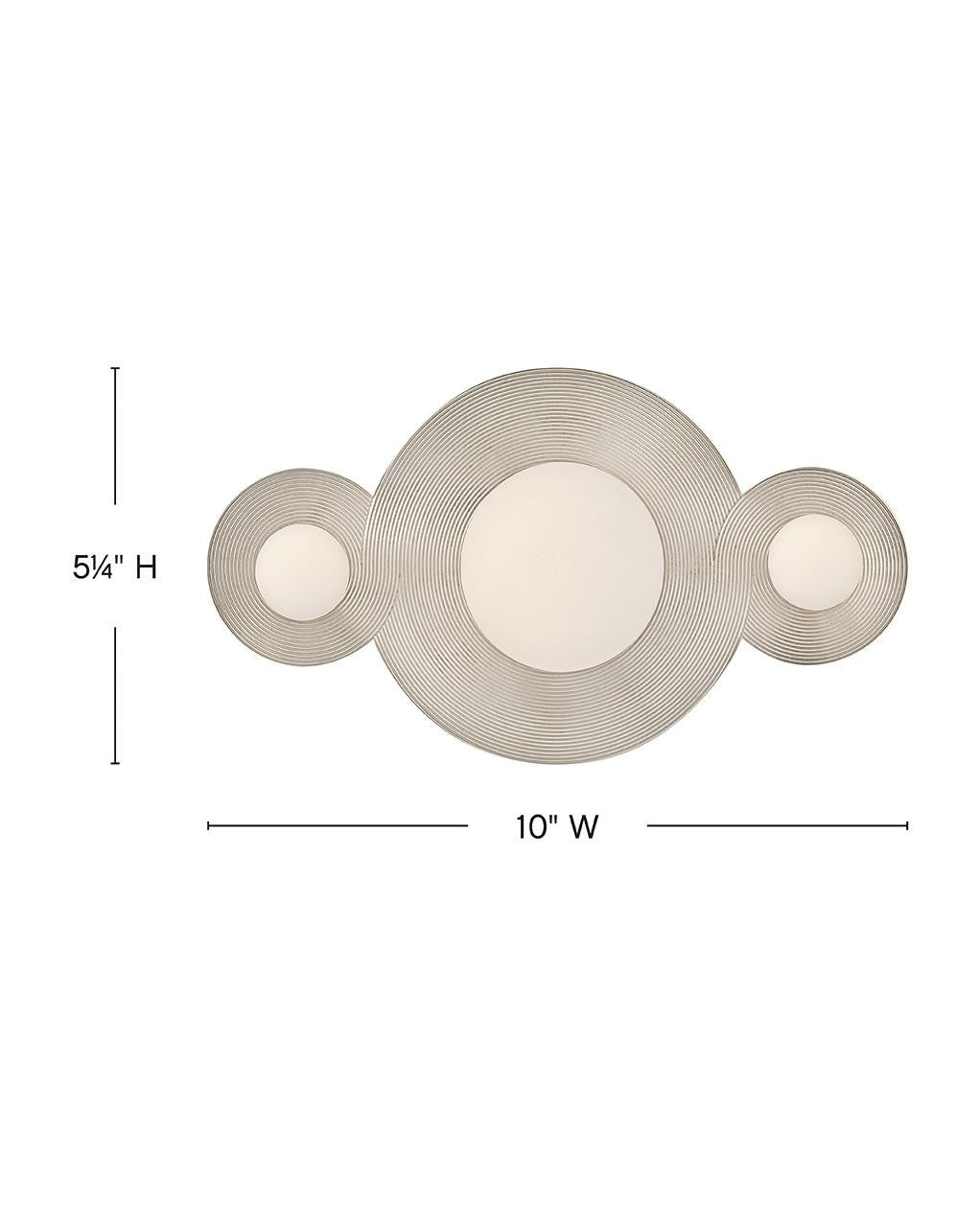 Hinkley Rhea Small LED Vanity Polished Nickel 10.0"W x 5.25"H x 4.0"L