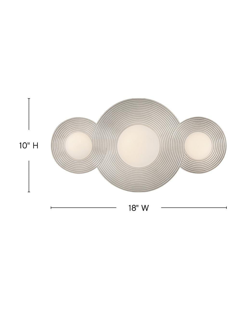 Hinkley Rhea Small LED Vanity Polished Nickel 18.0"W x 10.0"H x 6.25"L
