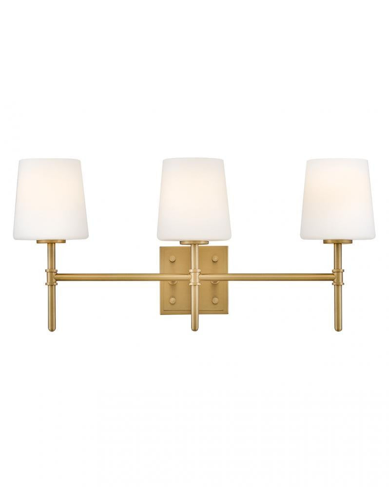 Hinkley Saunders Medium Three Light Vanity Lacquered Brass
