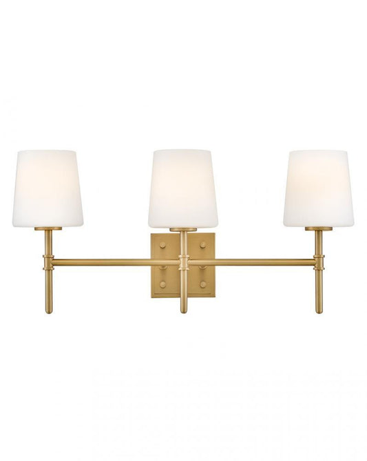 Hinkley Saunders Medium Three Light Vanity Lacquered Brass