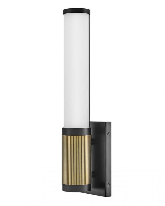 Hinkley Zevi Small LED Bath Wall Sconce Black, Lacquered Brass