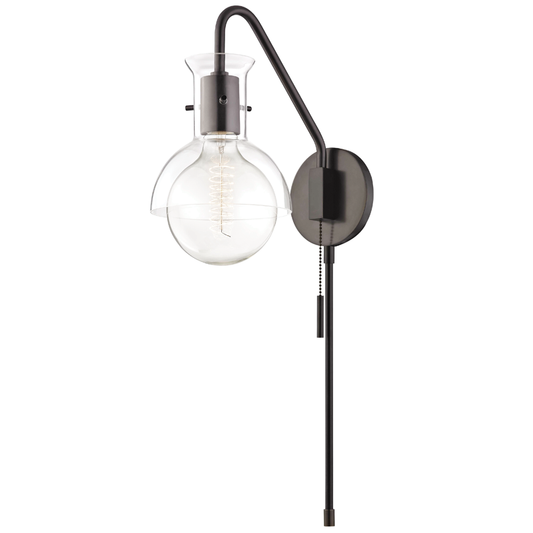 Mitzi by Hudson Valley Lighting Riley Wall Sconce with Plug Bronze, Olde Bronze