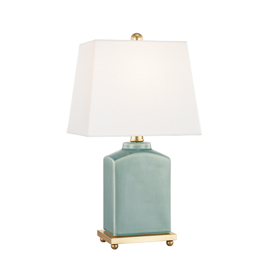 Mitzi by Hudson Valley Lighting Brynn Table Lamp Blue Jade, Brass