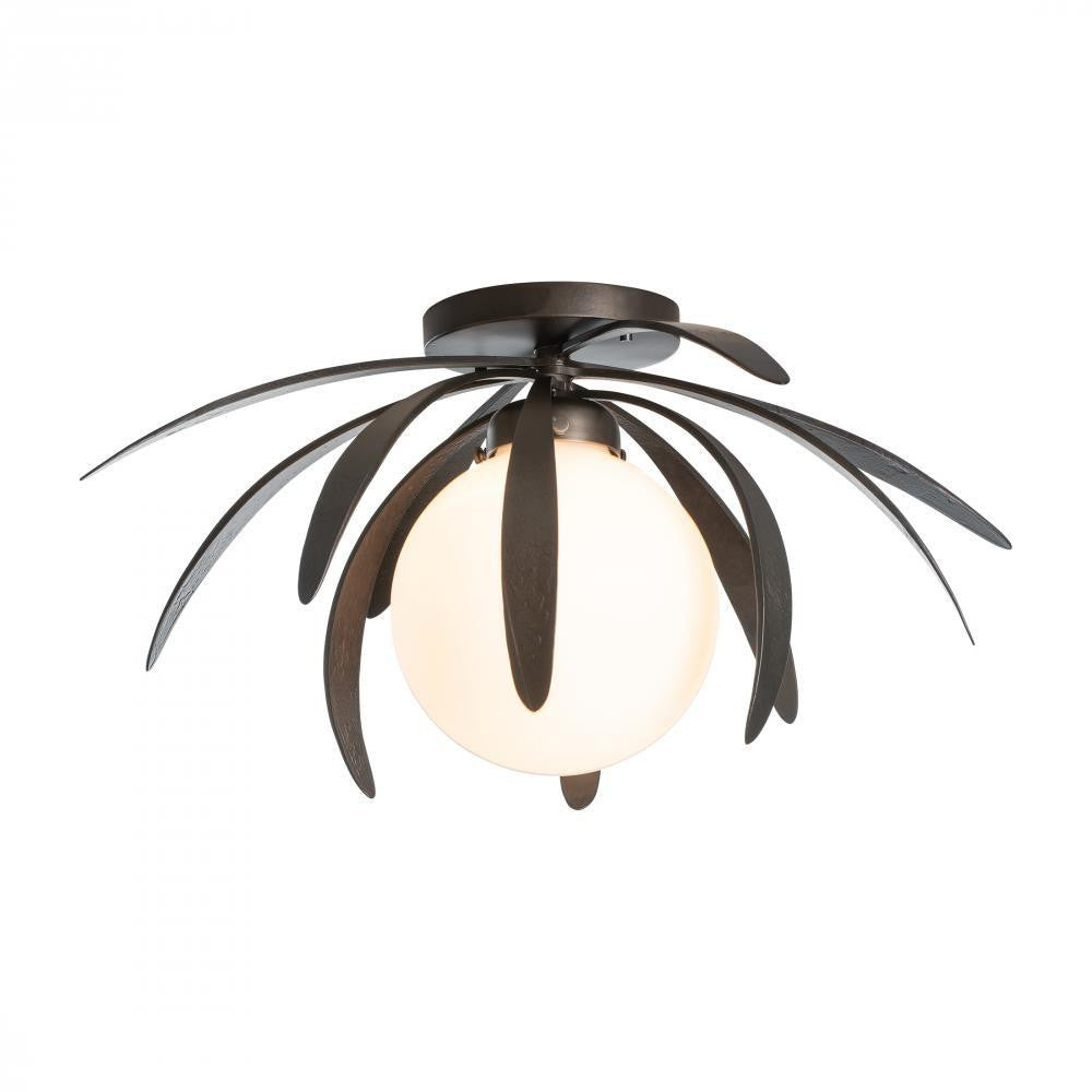Hubbardton Forge Dahlia Semi-Flush Mount, 1-Light, Dark Smoke, Opal Glass, 21.3"W (124350-SKT-07-GG0631 52YPF8) Dark Smoke