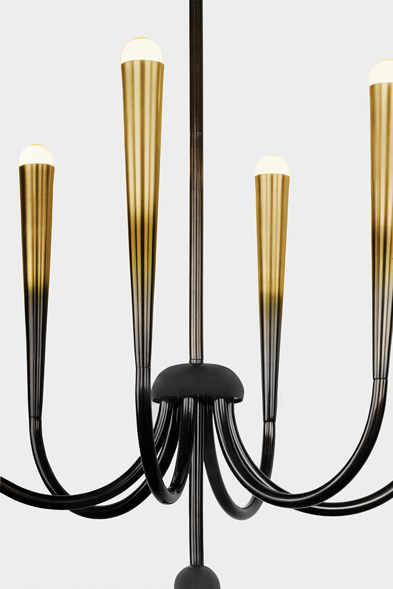 Hudson Valley Adley 6-Light Chandelier in Gradient Brass, room setting 4