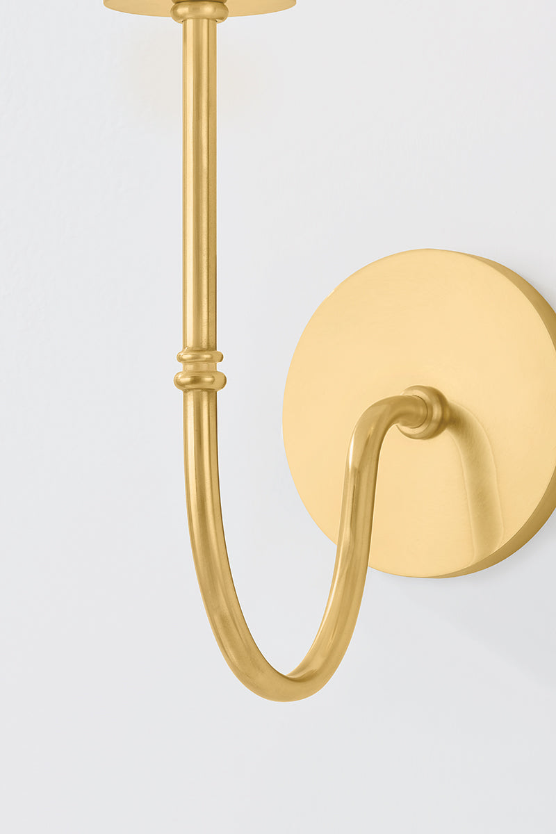 Hudson Valley Amina Wall Sconce in Aged Brass, room setting 2