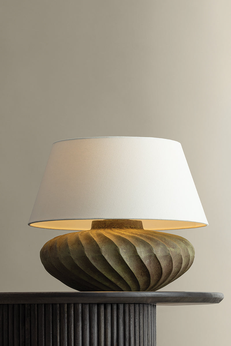 Hudson Valley Arlin 18" Table Lamp in Patina Brass, room setting 10