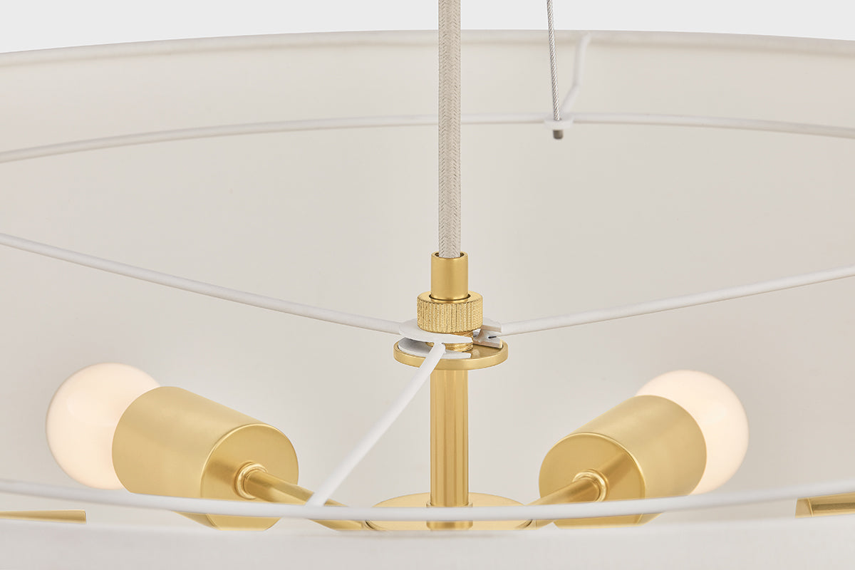 Hudson Valley Ashland 4-Light Pendant in Aged Brass, room setting 4