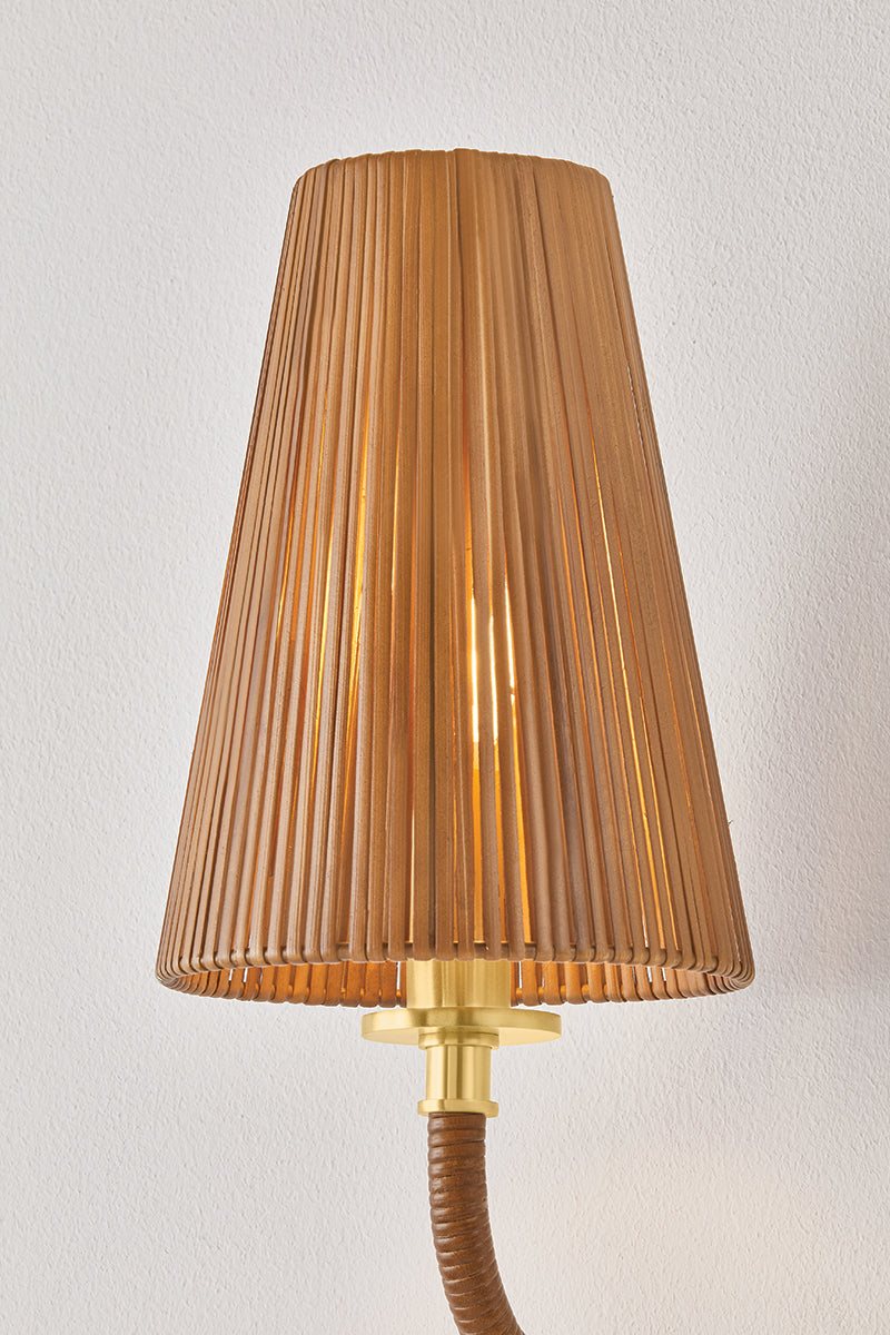 Hudson Valley Atwood Wall Sconce in Aged Brass, room setting 3