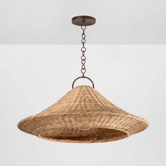 Hudson Valley Baychester 32" Pendant in Bronze Leaf, alternate view 1