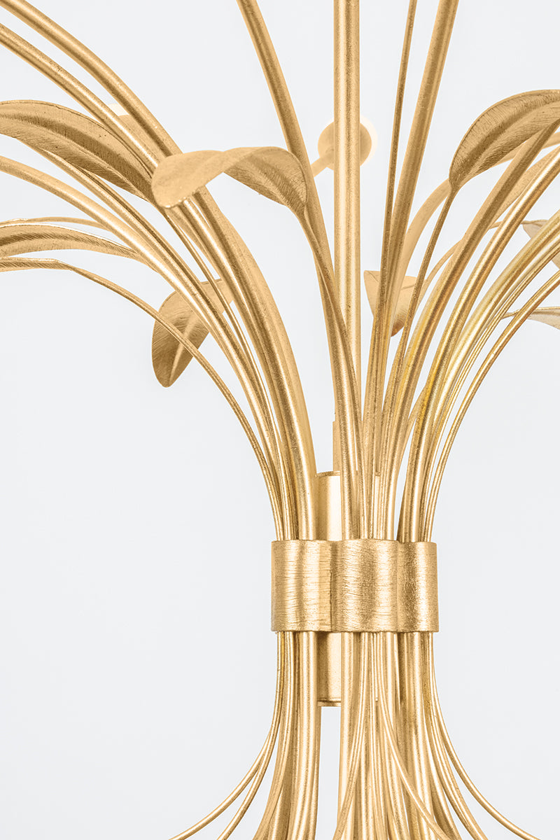 Hudson Valley Bilston 15-Light Chandelier in Vintage Gold Leaf, room setting 4